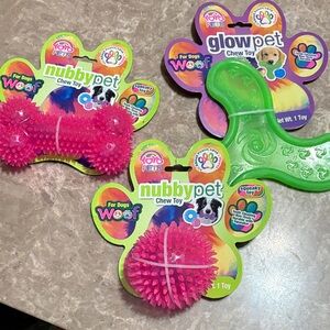 Yong Pets Nubby Pet Chew Toy Set - Pink and Green